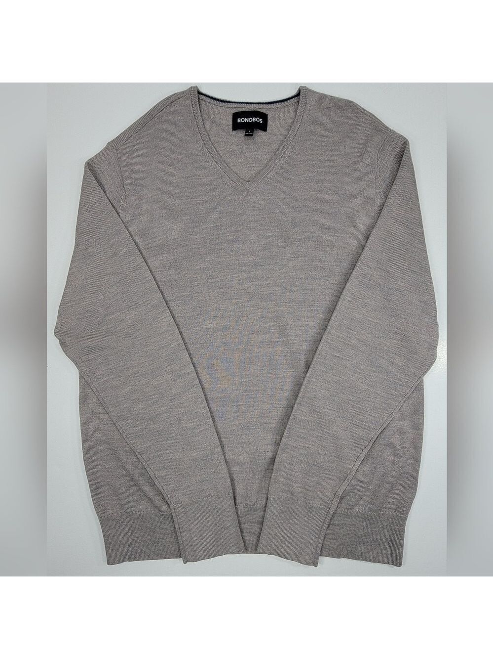 Bonobos Slim Fit 100% Merino Wool V-Neck Sweater Career Contemporary Large Men's